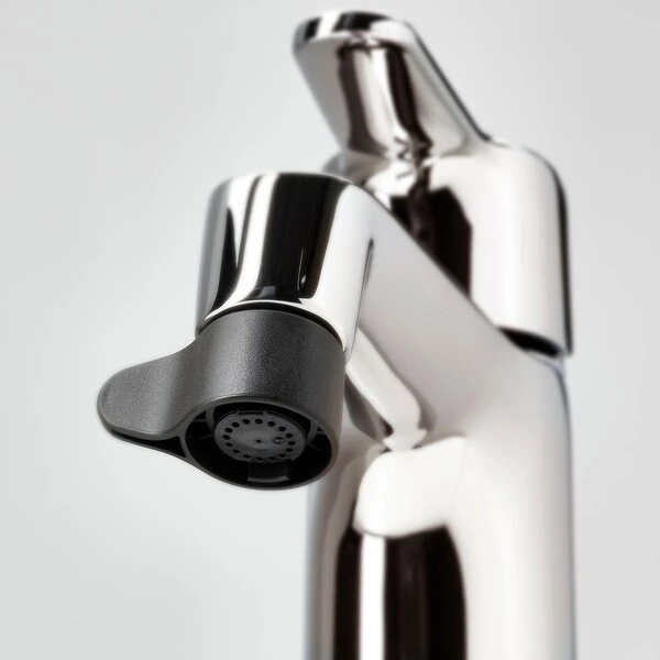 Faucet installation close-up of the mist water-saving aerator from the project presentation