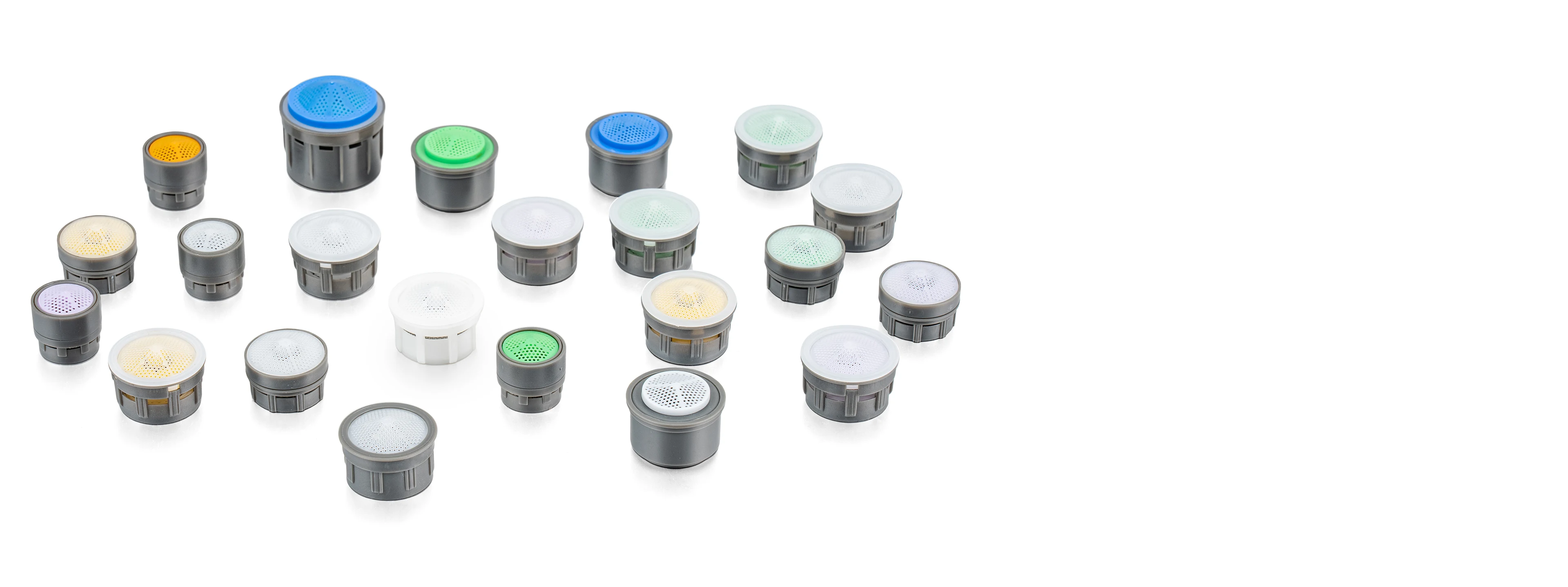 Conventional faucet aerator core assortment