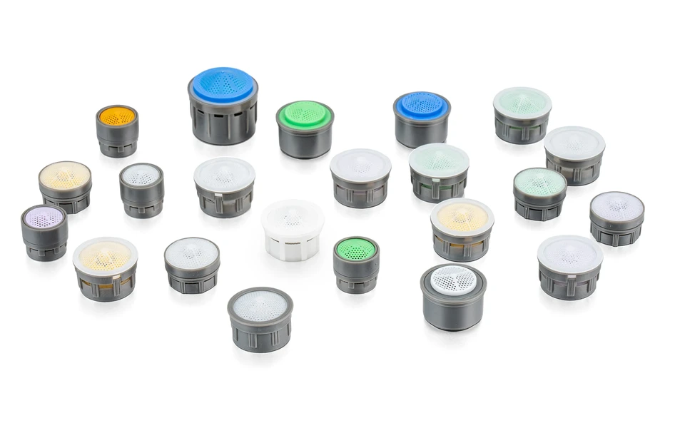 Faucet aerator product range from the multifunctional aerator page hero