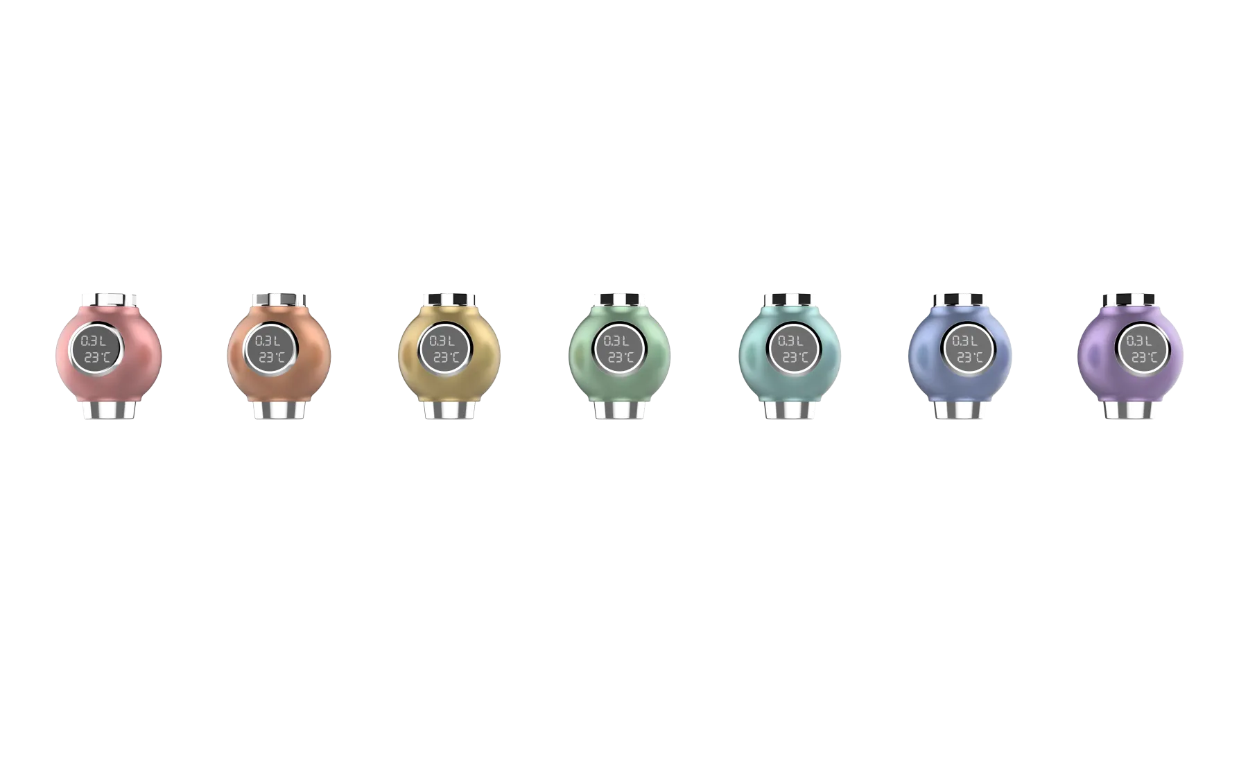 Color options for spherical self-powered LED faucet display