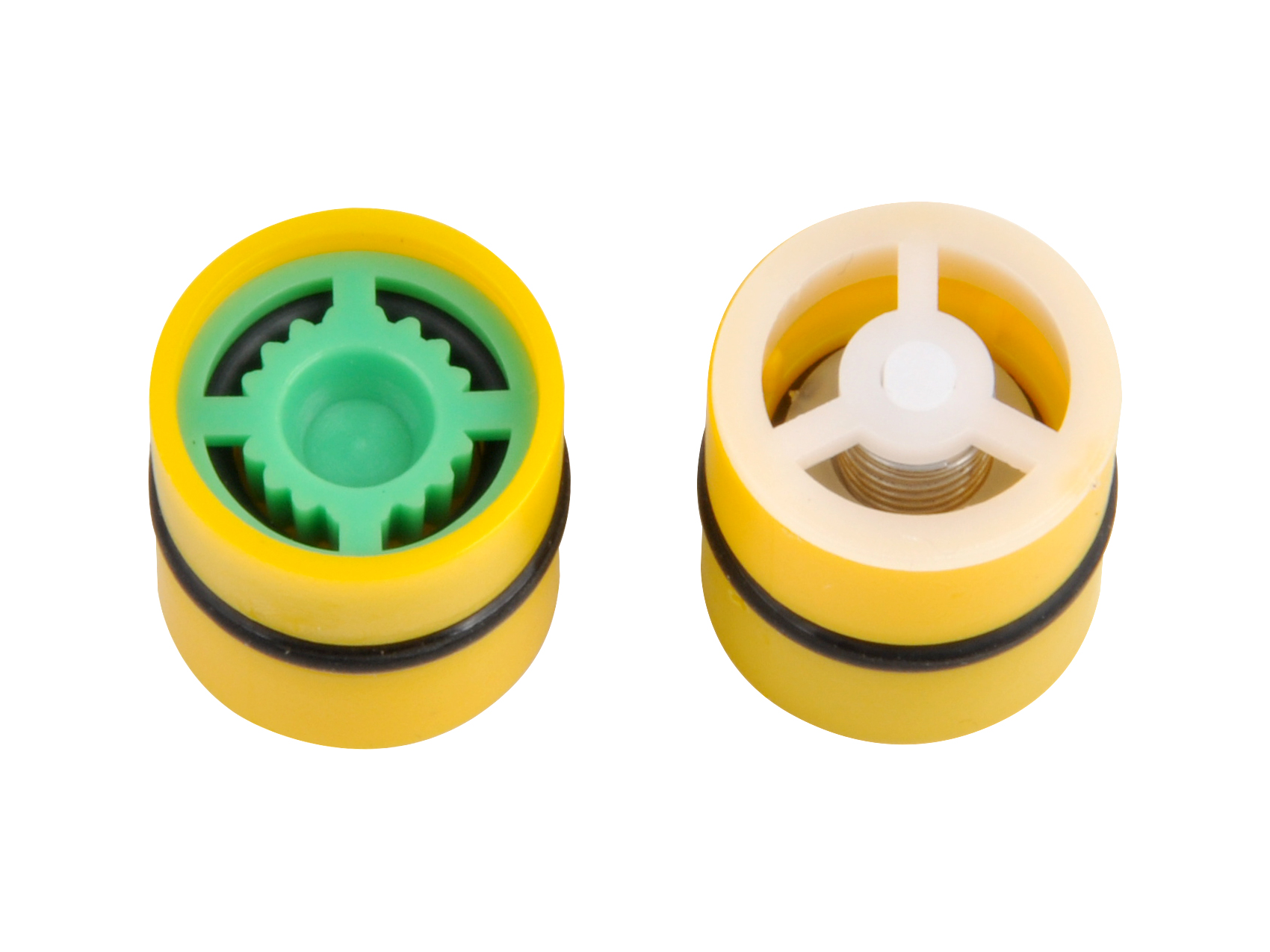 Front and back of the HL1500 combined restrictor and check component